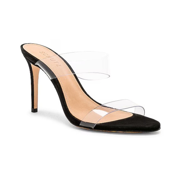 Schutz Ariella heel in Black & Transparent - Picture 4 of 9